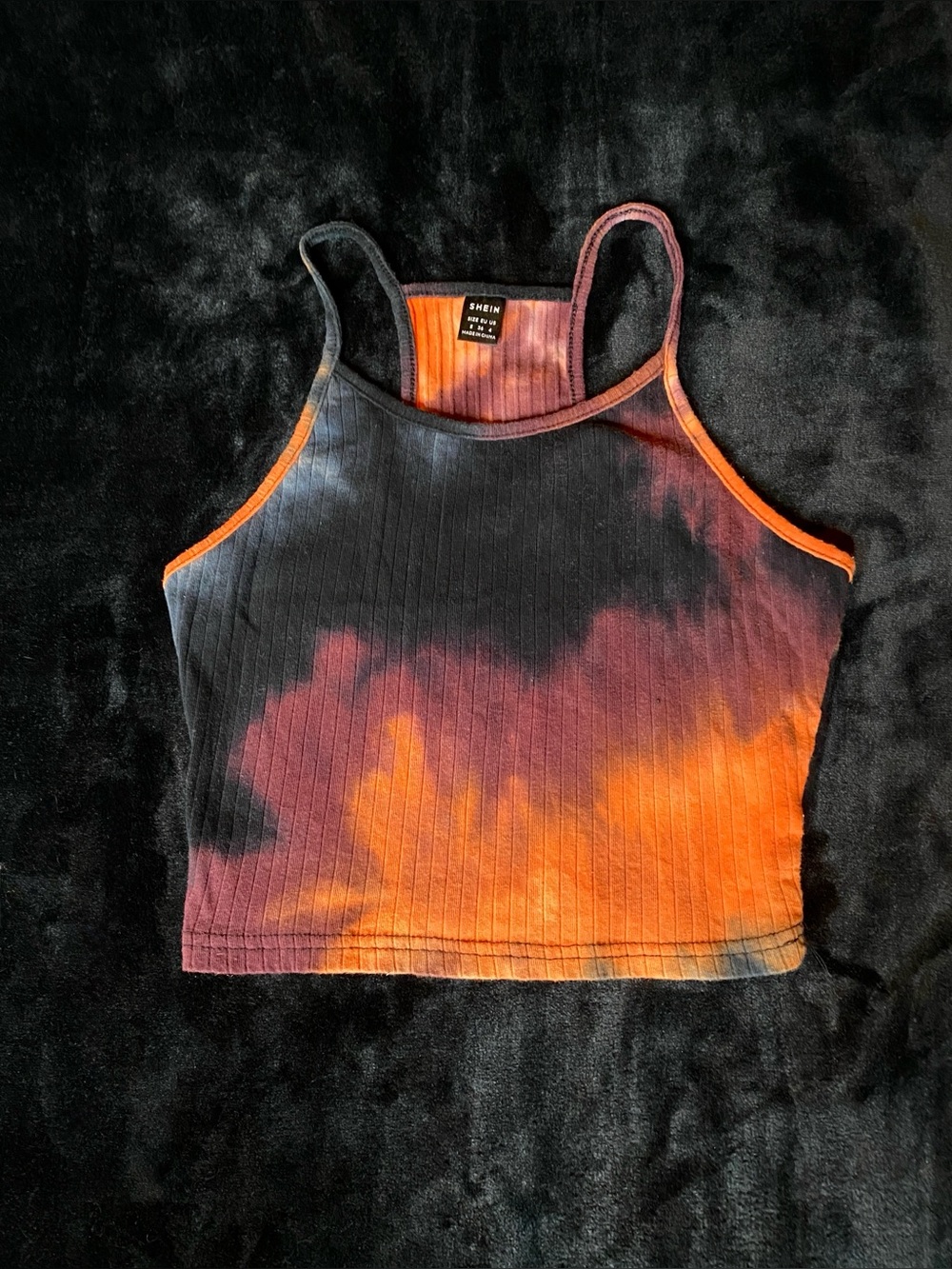 Flame Tie-Dye Crop Top Tank Alt Goth Punk Grunge